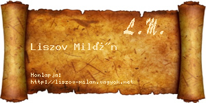 Liszov Milán névjegykártya